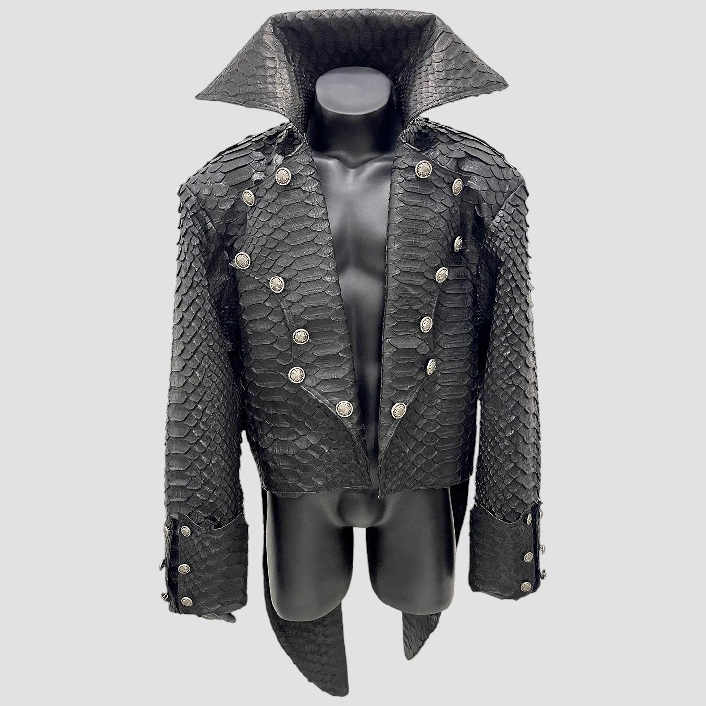 King python leather tailcoat