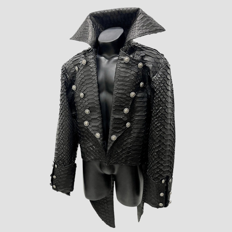 King python leather tailcoat