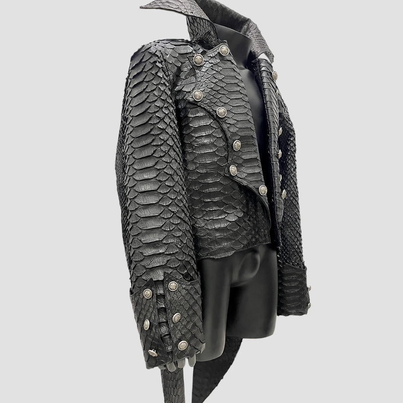 King python leather tailcoat