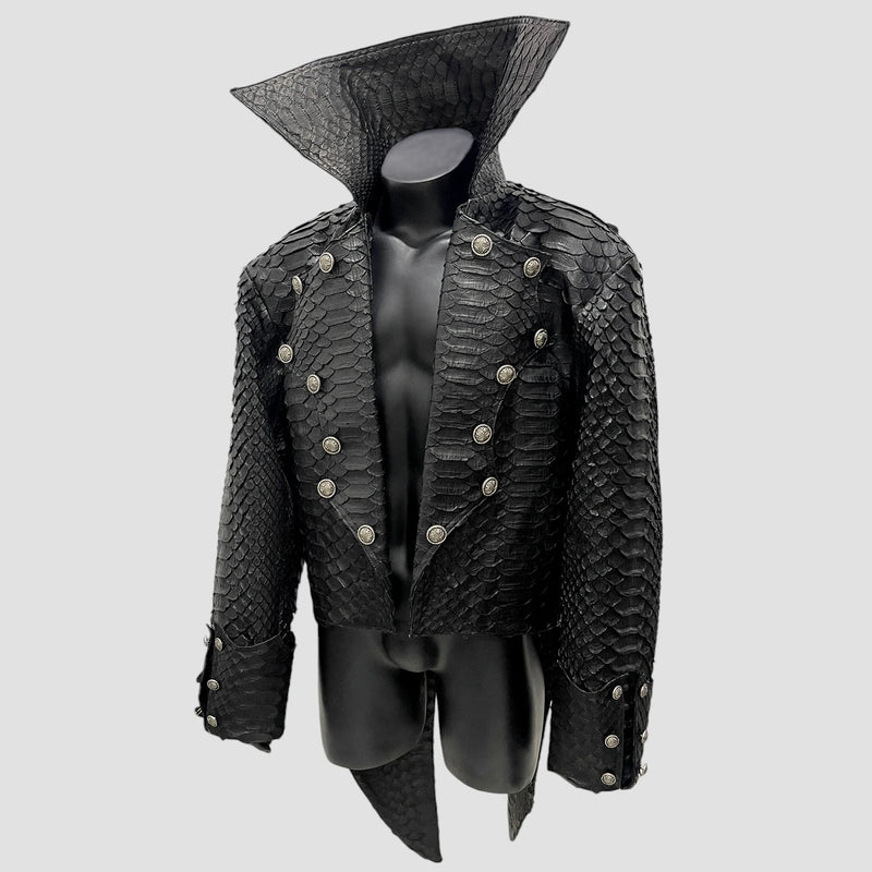 King python leather tailcoat