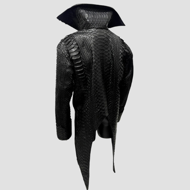 King python leather tailcoat