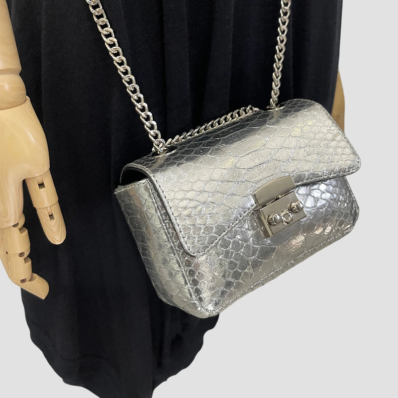 Python leather bag