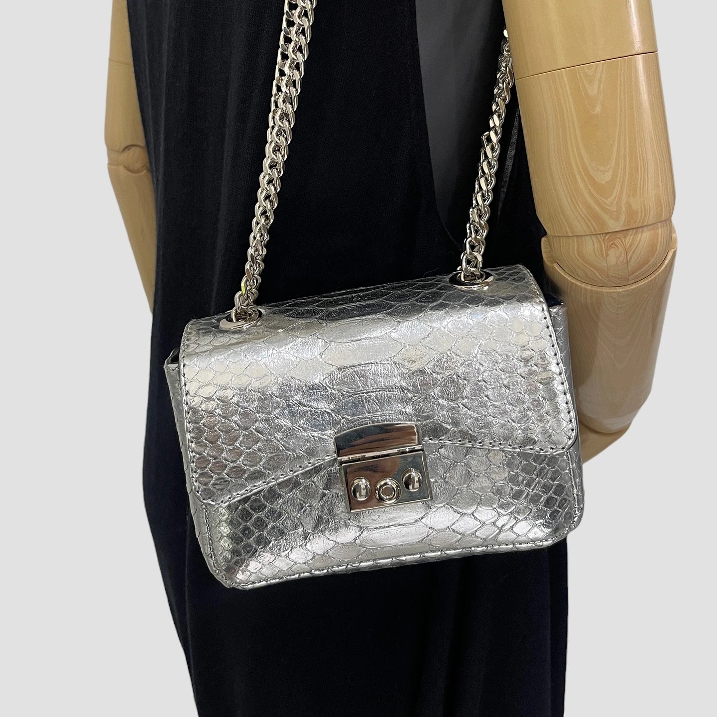 Python leather bag
