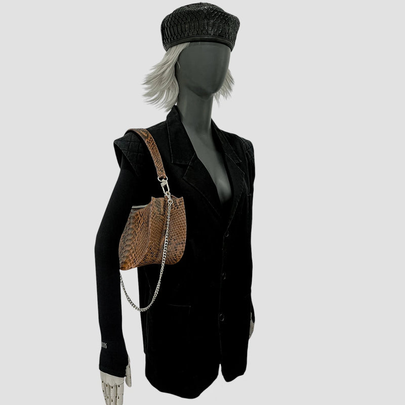 Python leather bag