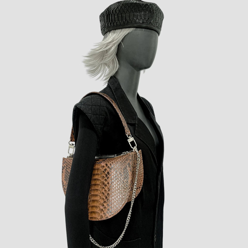 Python leather bag