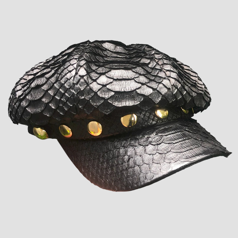 Python leather hat