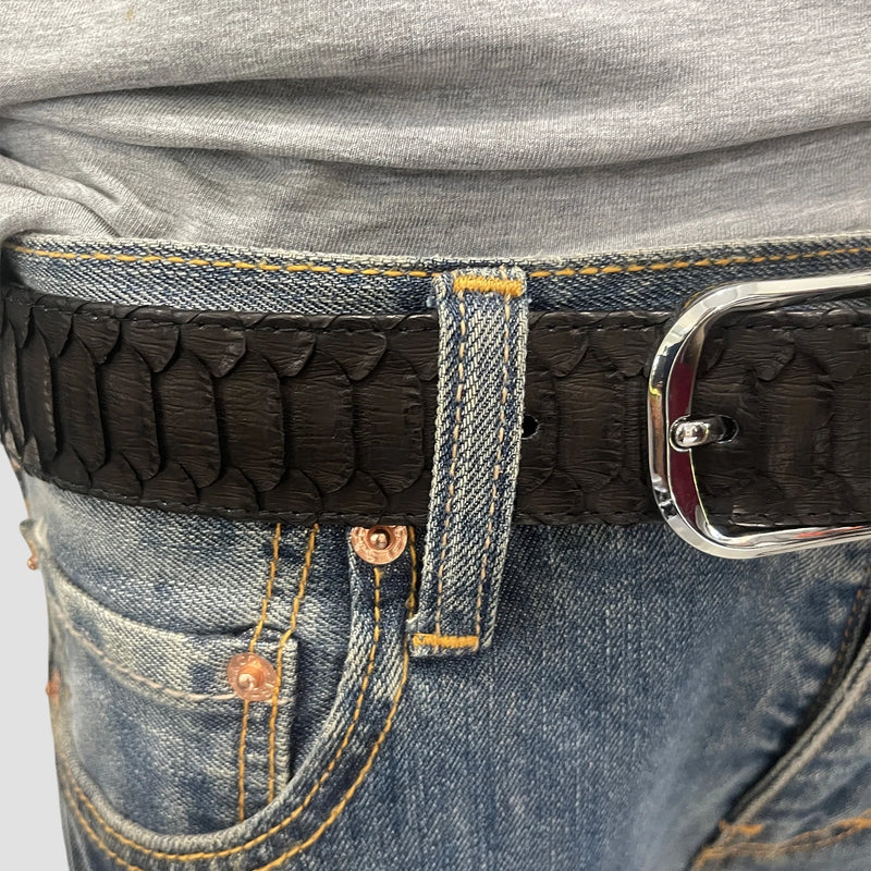 Python leather belt