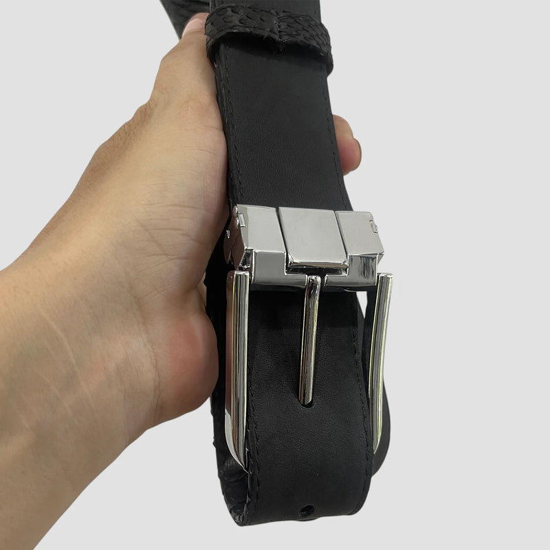 Python leather belt