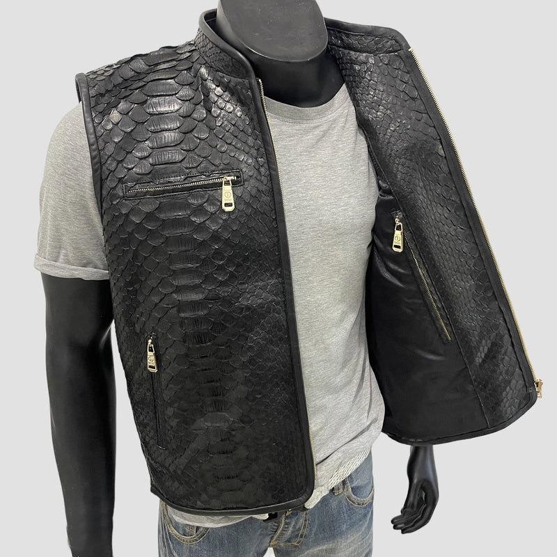 King python leather vest
