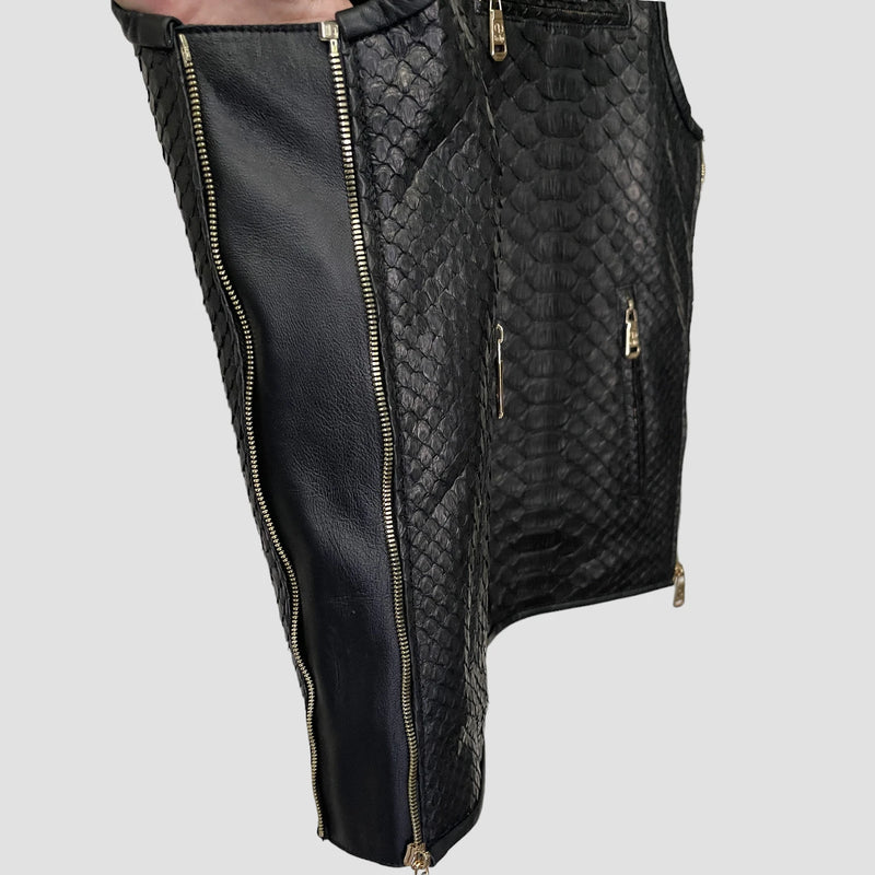King python leather vest