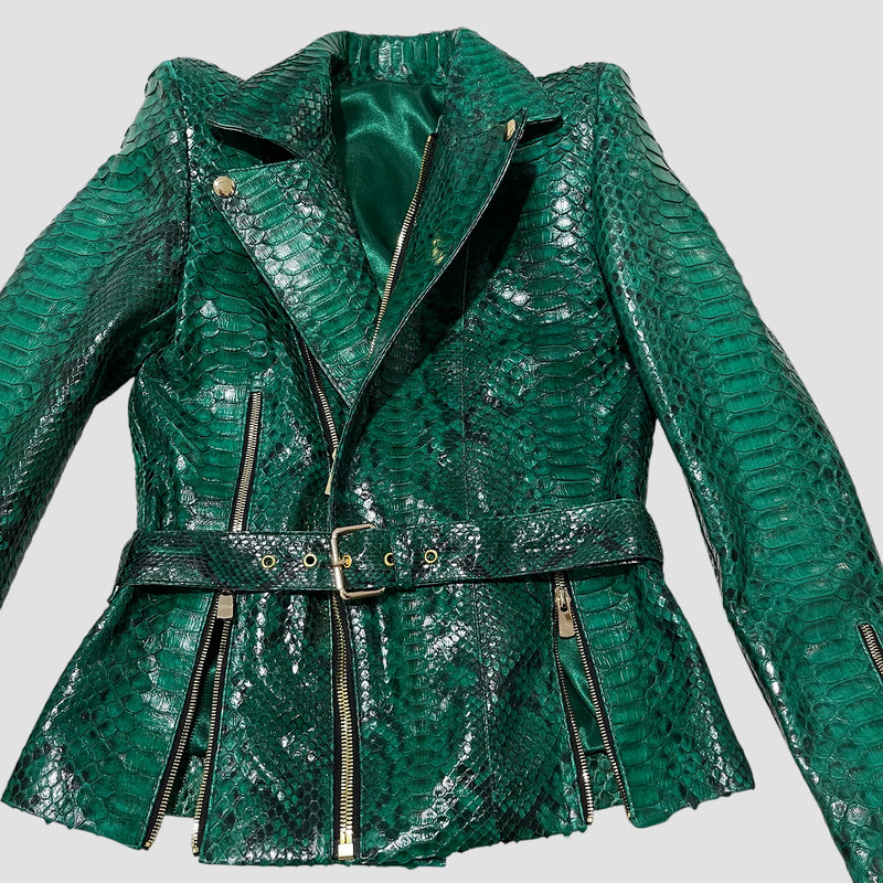 Python leather jacket