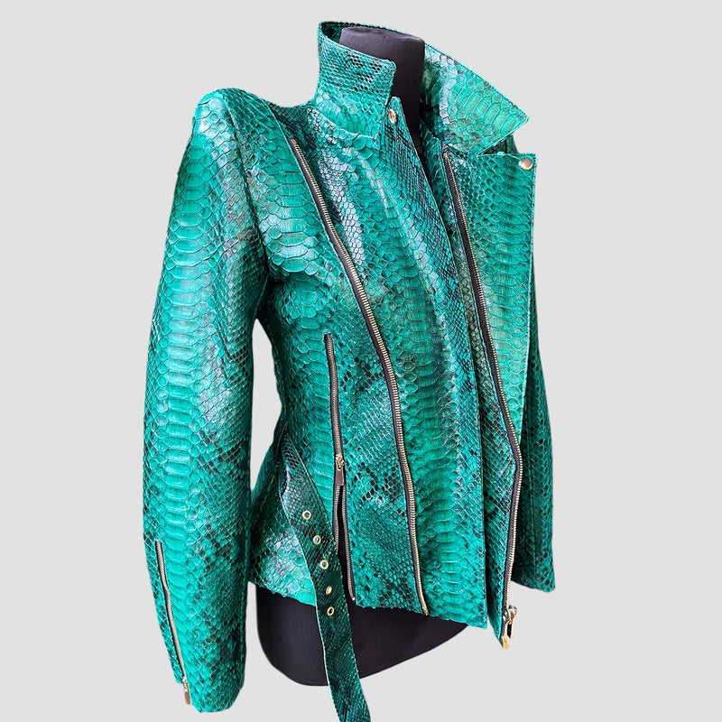 Python leather jacket