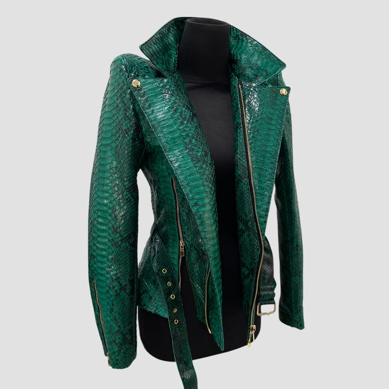 Python leather jacket
