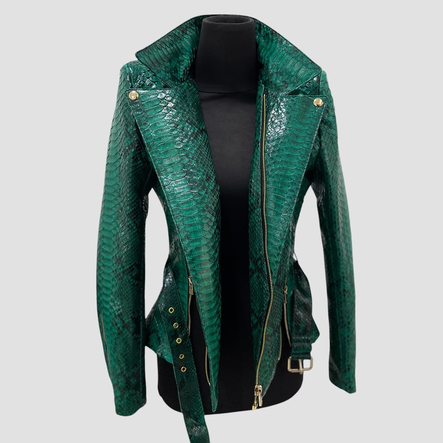 Python leather jacket
