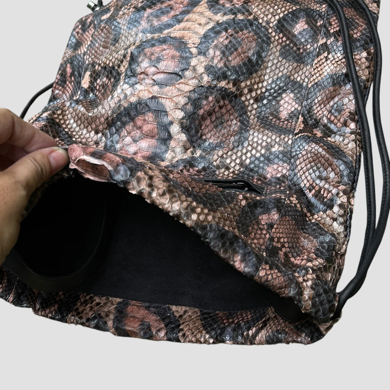 Python leather backpack