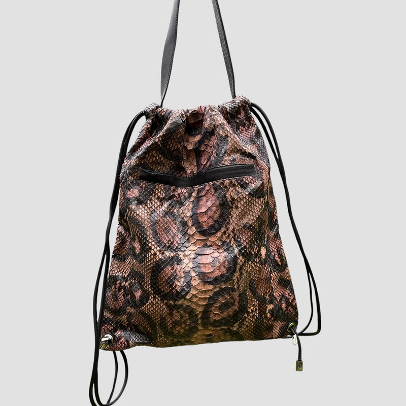 Python leather backpack