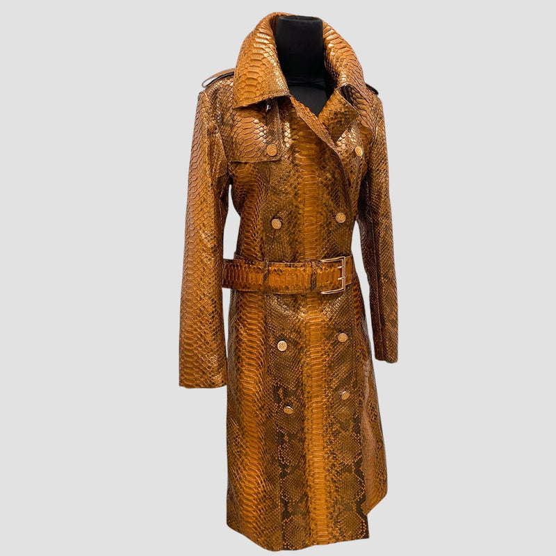 Python leather coat