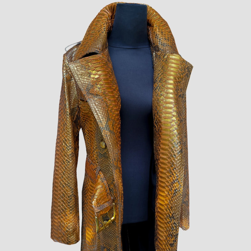 Python leather coat