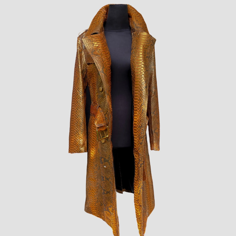 Python leather coat