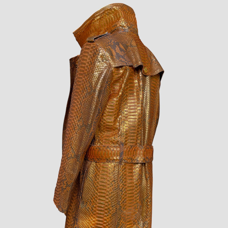 Python leather coat