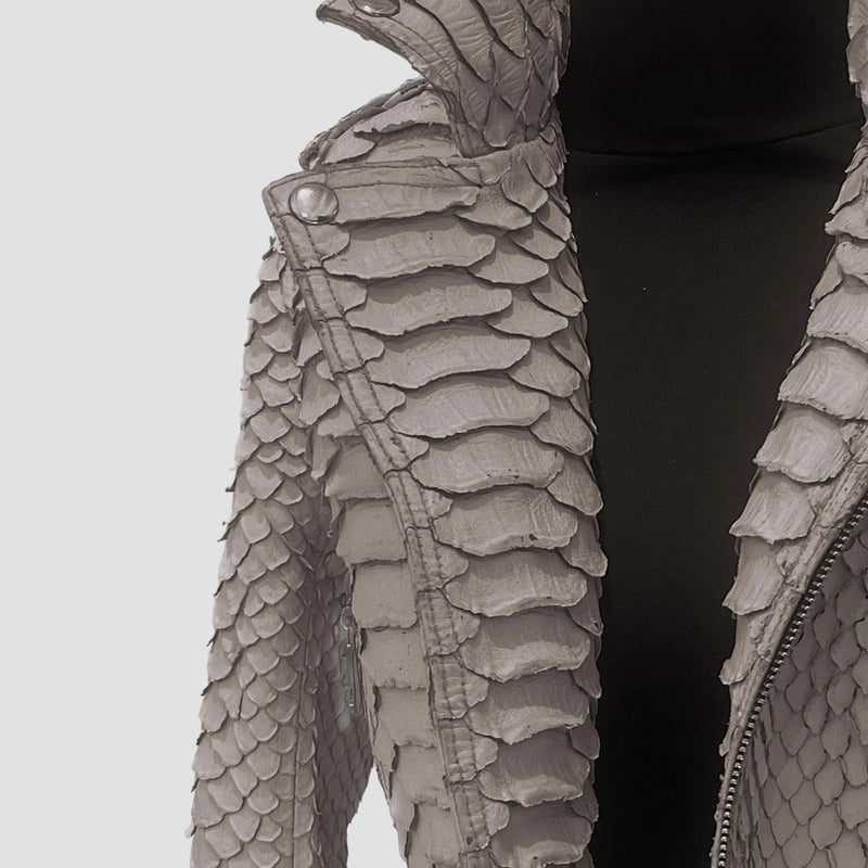 King python leather biker jacket