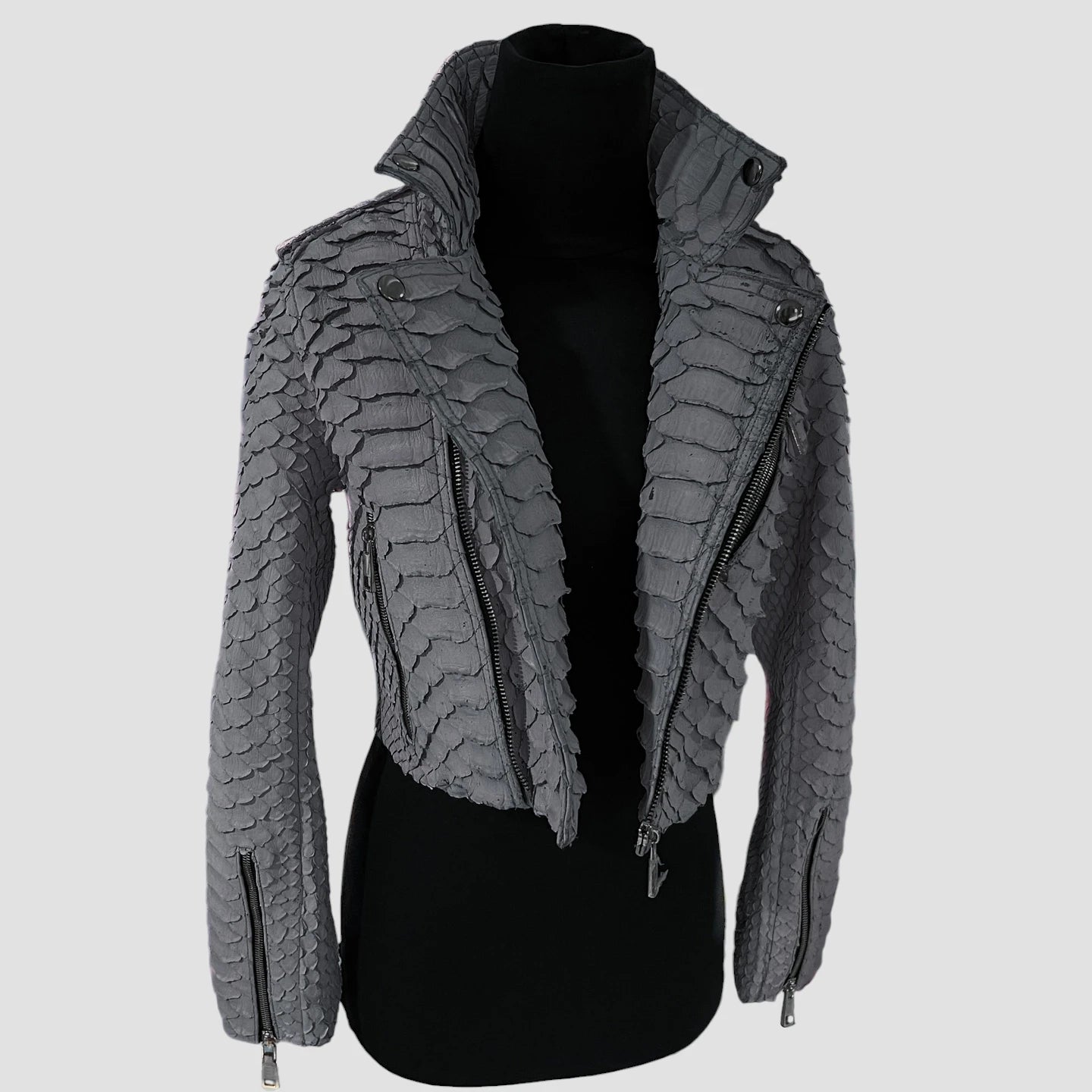 King python leather biker jacket