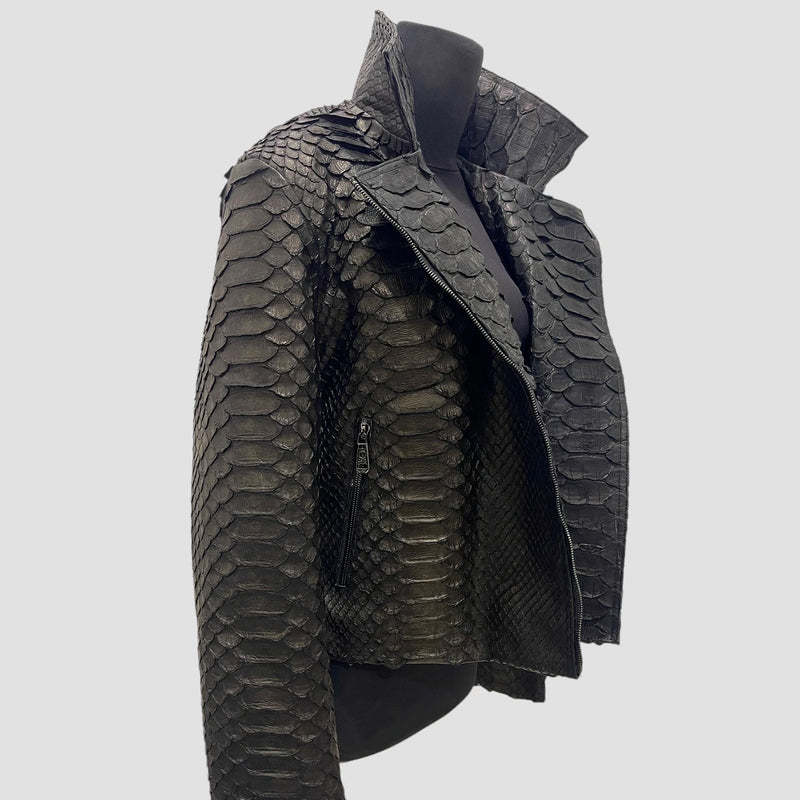 King python leather biker jacket