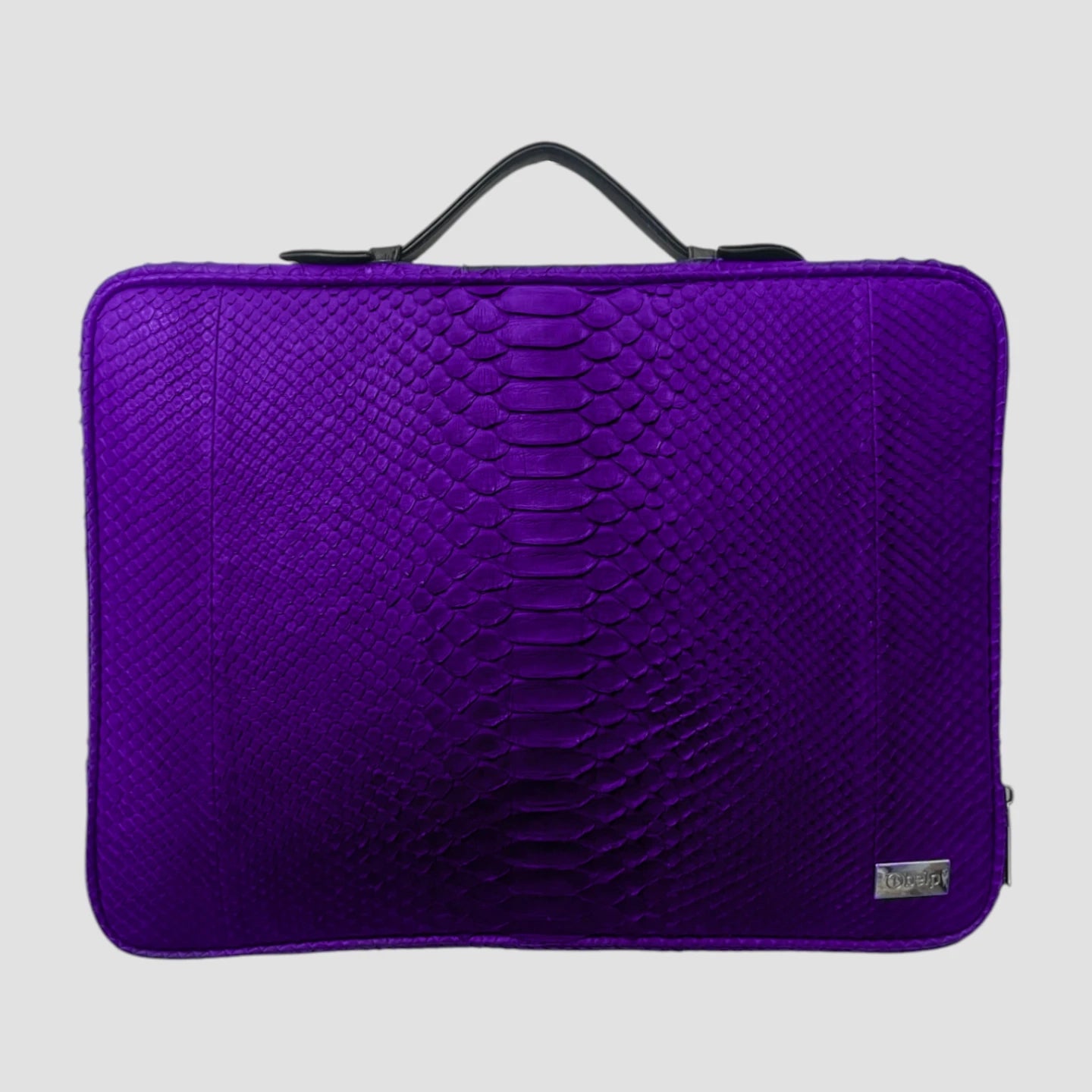 Python leather briefcase