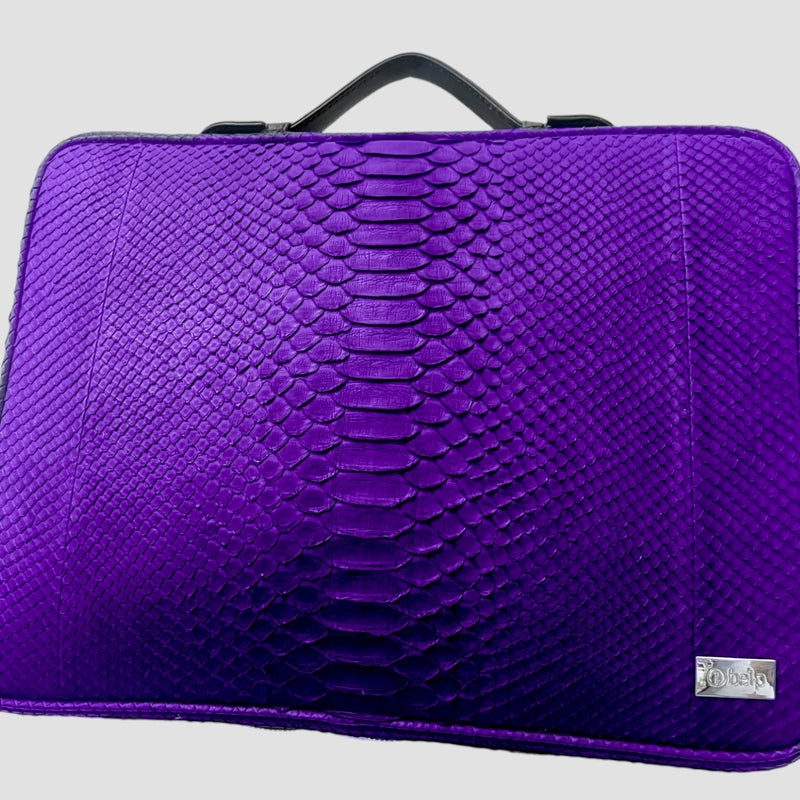 Python leather briefcase