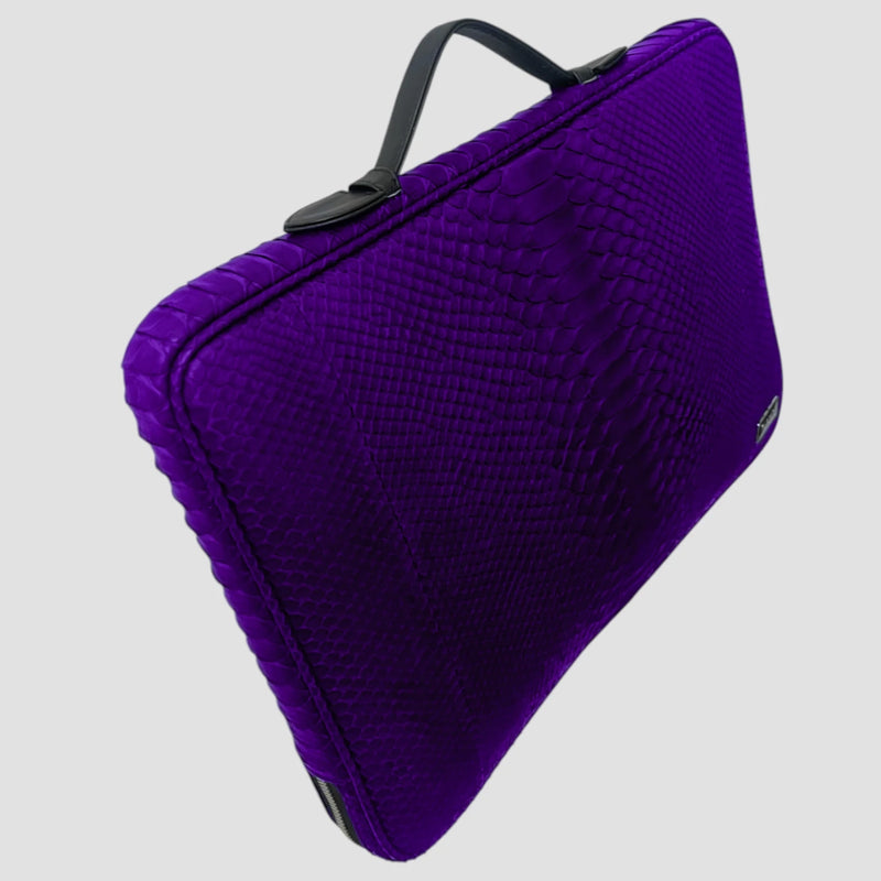 Python leather briefcase