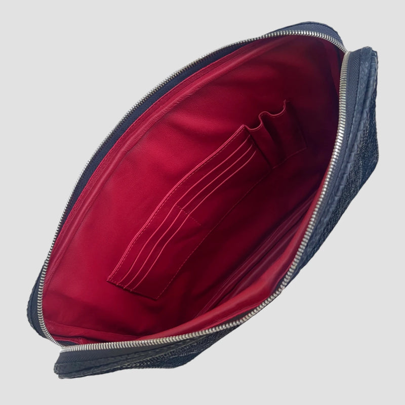 Python leather briefcase