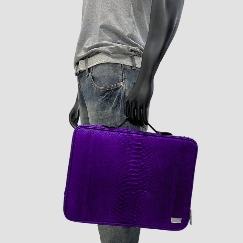 Python leather briefcase