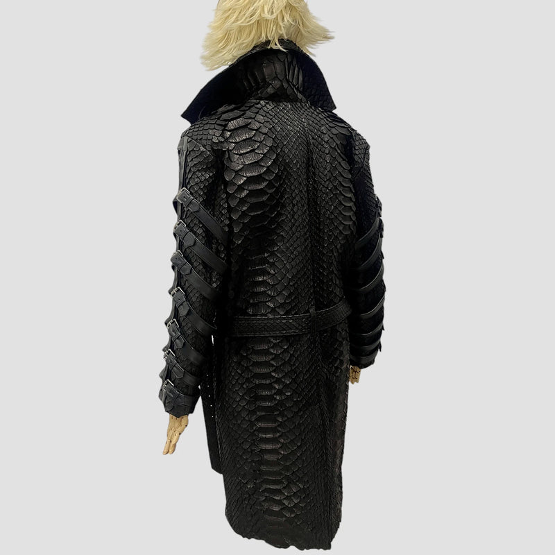 King python leather coat