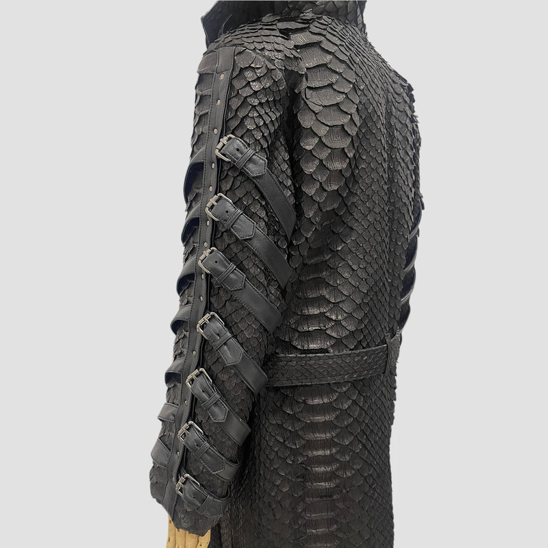 King python leather coat