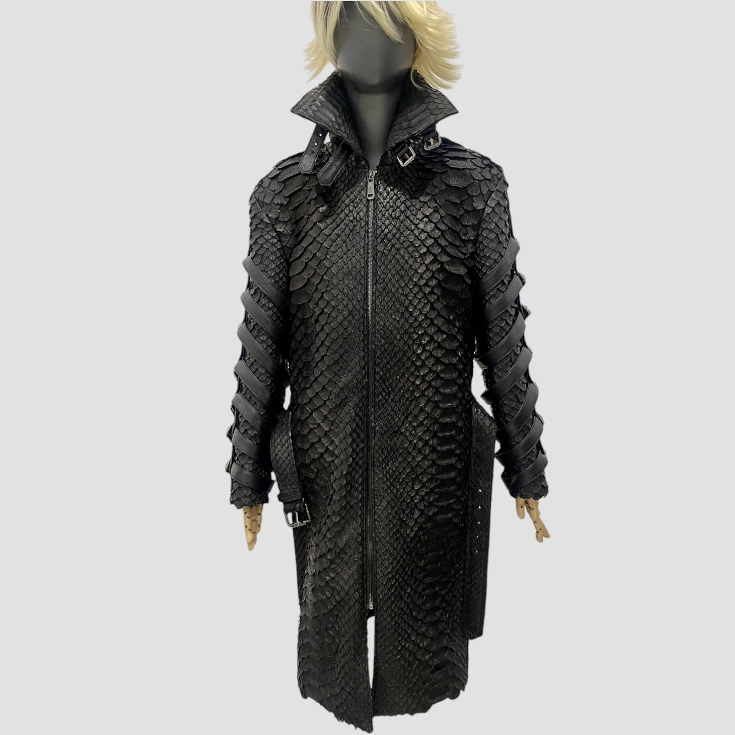 King python leather coat