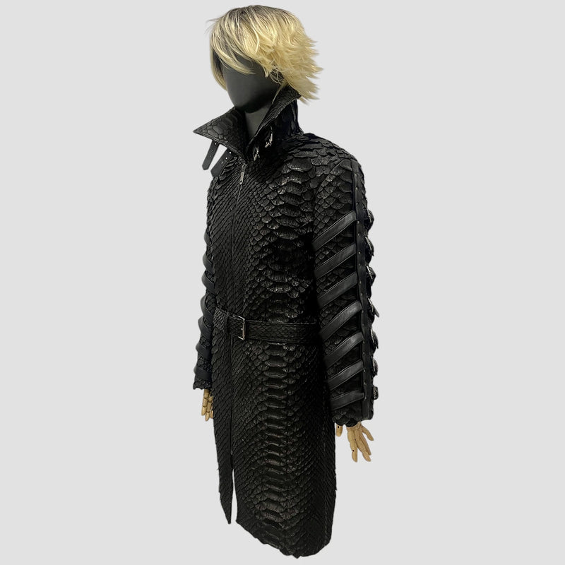 King python leather coat