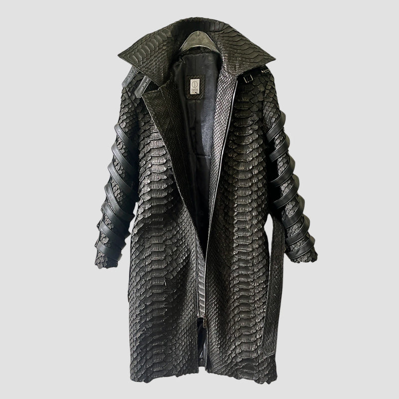 King python leather coat