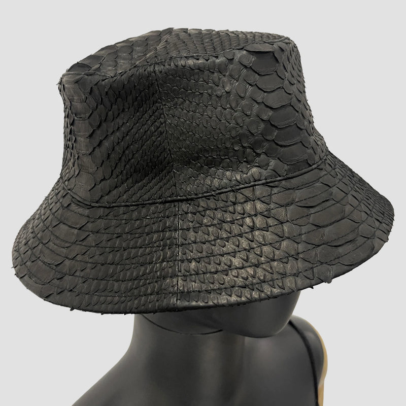 Python leather hat