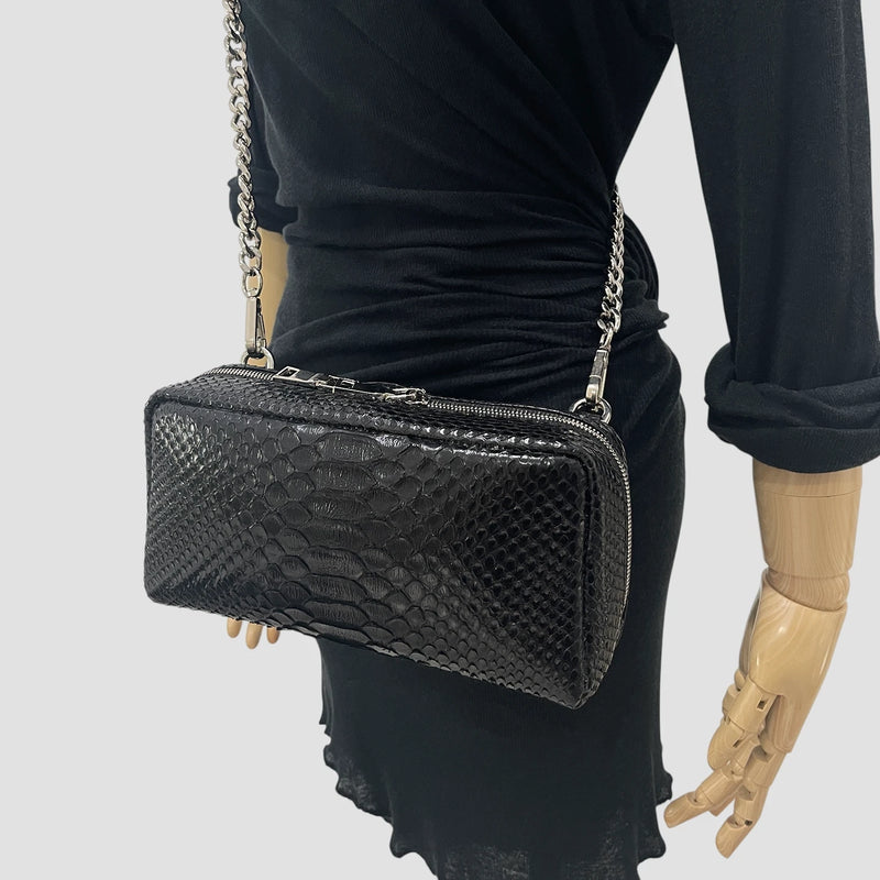 Python leather bag