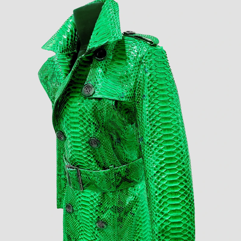 Python leather coat