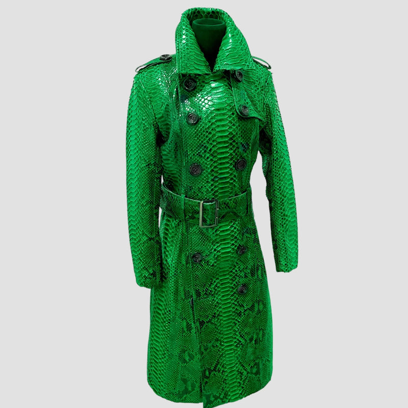 Python leather coat