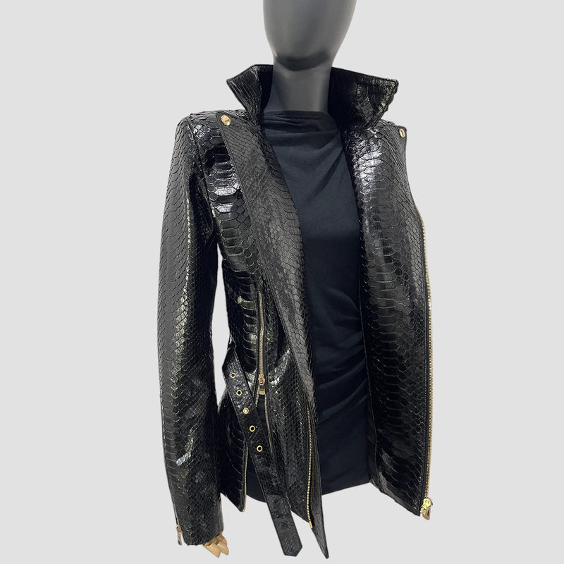 Python leather jacket