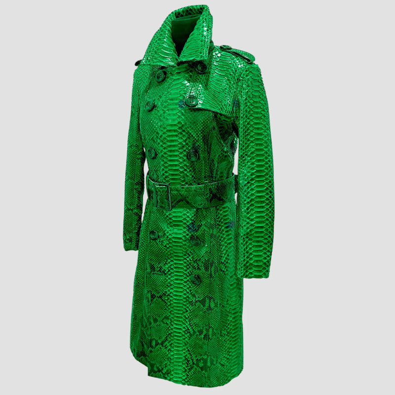 Python leather coat
