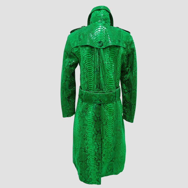 Python leather coat