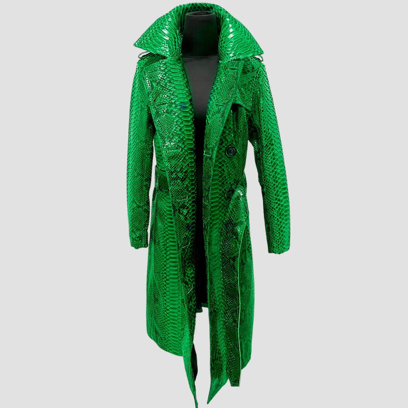 Python leather coat