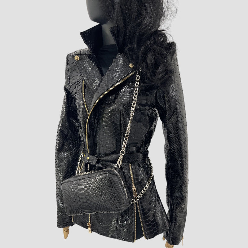 Python leather bag