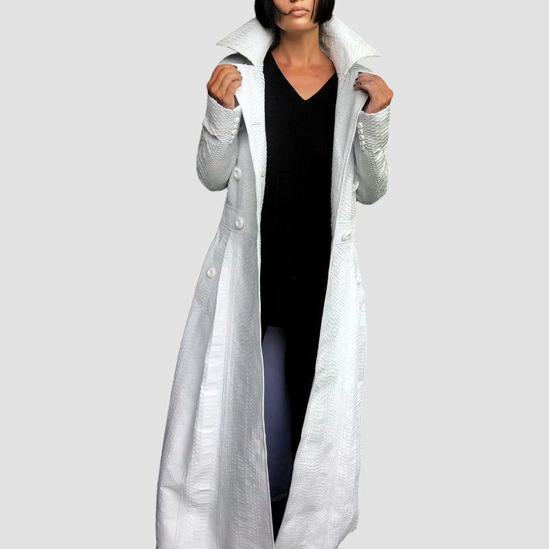 Python leather coat