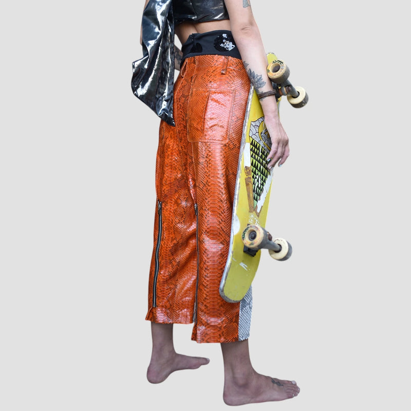 Python leather pants