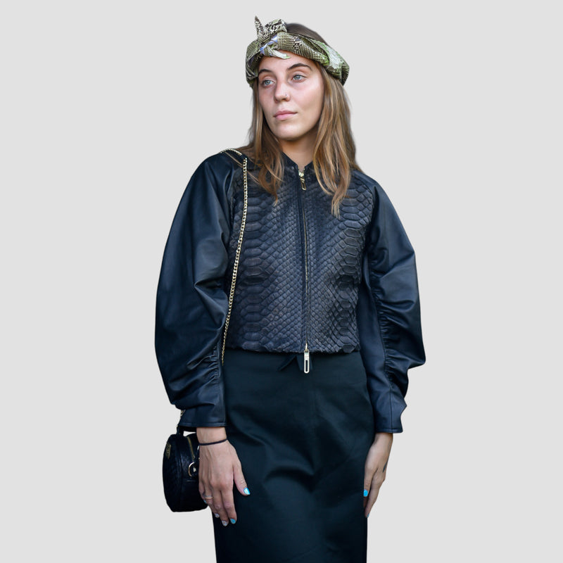Python leather jacket