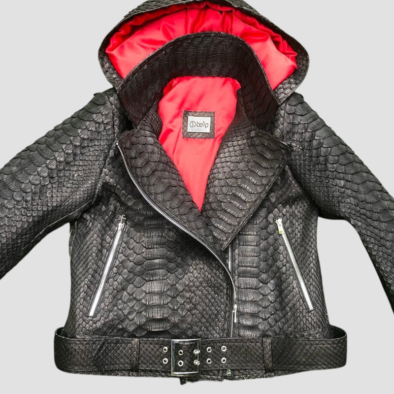 King python leather biker jacket
